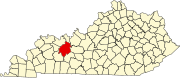 Map of Kentucky highlighting Ohio County