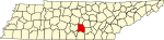 标示出科菲县位置的地图