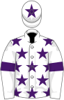 White, purple stars, armlets and star on cap