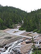 Forets area, river flow in the glacial striations