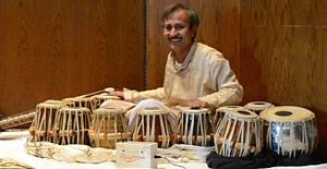 Sandip Burman performing on tabla tarang