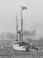 The 1902 flag flying on the USS Mayflower