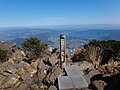 The summit of Mt. Kaimon with Lake Ikeda in the background