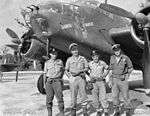 The crew of a 15 Squadron Beaufort with their aircraft in 1945