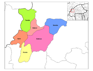 巴瓦省行政区画图，分为6县