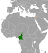 Location map for Cameroon and Israel.