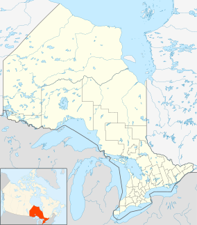 Map showing the location of Ivanhoe Lake Provincial Park