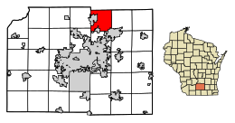 Location of Windsor in Dane County, Wisconsin.