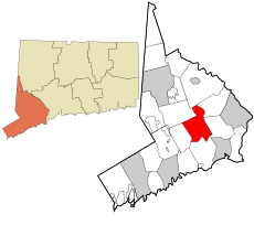 Easton's location within Fairfield County and Connecticut