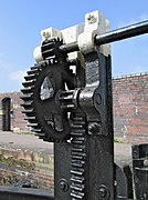 Lock gate controls on a canal