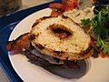 Yes, that's a bacon cheeseburger served on a grilled Krispy Kreme glazed