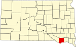 标示出博诺姆县位置的地图