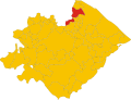 Position of Tavullia in the Province of Pesaro and Urbino