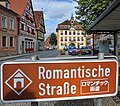 Romantic Road sign in southern Germany (note the Alps in the background)