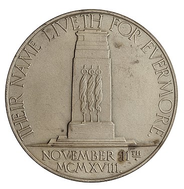 The Cenotaph represented on a metal coin