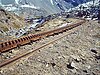 Rack railway tracks on the Ferrocarril Trasandino Los Andes - Mendoza