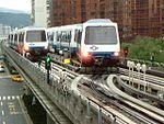 Trains on Taipei Metro's Muzha Line in 2005