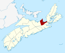 Location of Antigonish County, Nova Scotia