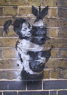 Banksy mural Bombhugger