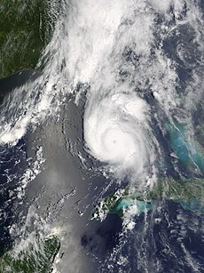 Hurricane Charley hitting Florida near Port Charlotte as a Category 4 hurricane, the strongest hurricane to hit the United States since Hurricane Andrew