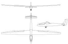 3-view line drawing of the Wassmer WA-26