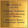 Gedenktafel Westfälische Str 29 (Halen) Vladimir Nabokov