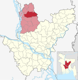 Location of Ghatail Upazila