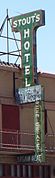 The Stout Hotel sign.