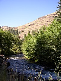 The South Fork of the Walla Walla River at Harris Park, 13 miles (21 km) above Milton-Freewater, Oregon