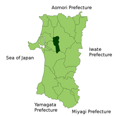 北秋田郡行政區域圖