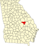 标示出约翰逊县位置的地图