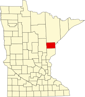 Map of Minnesota highlighting Carlton County