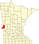 特拉弗斯县在明尼苏达州的位置