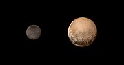 新视野号拍摄的冥王星和卡戎。 （2015年7月11日）
