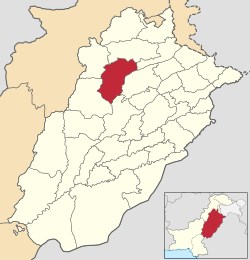 Khushab District highlighted within Punjab Province
