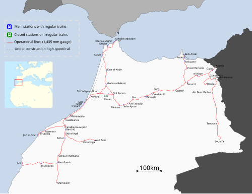 摩洛哥铁路车站地图