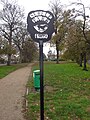 The centennial sign depicts the image of Black Beauty