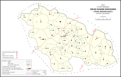 Map showing Bhausi (#909) in Shivgarh CD block