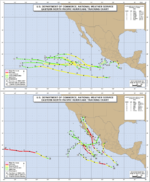 NHC season summary map of the 2003 Pacific hurricane season