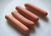 Vegetarian hot dog sausages from Germany