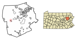 Location of Shickshinny in Luzerne County, Pennsylvania