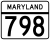 Maryland Route 798 marker