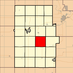 洛根镇区在迪金森县的位置