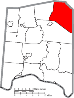 富兰克林镇区在亚当斯县的位置