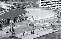 1960年代的摩士四号公园，该处曾经设模型船池，不过到1969年8月改建为香港首个露天剧场