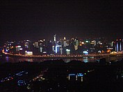A night view of Yuzhong peninsula,Chongqing