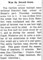 Newspaper article detailing record win by Carlisle over Beaufort High on November 26, 1915 - this game was also mentioned in the book ""High School Football In South Carolina: Palmetto Pigskin History", pg.2