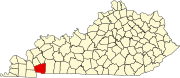 Map of Kentucky highlighting Trigg County