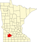 雷德伍德县在明尼苏达州的位置