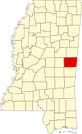 肯珀县在密西西比州的位置